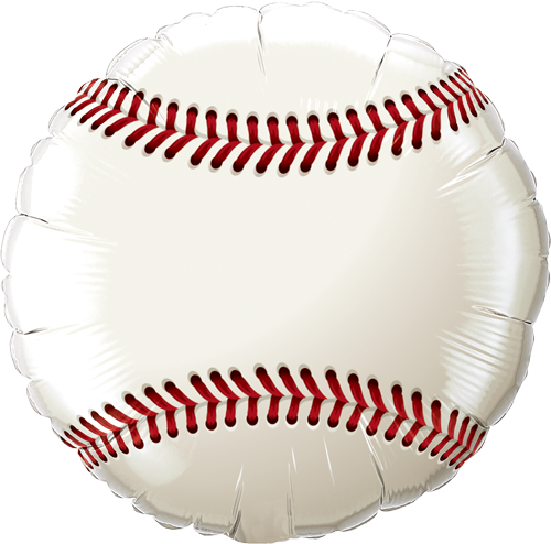 36" Giant Baseball Balloon Balloons Instaballoons Qualatex - 36" Baseball Packaged - Mylar Balloons Foil (500x494), Png Download