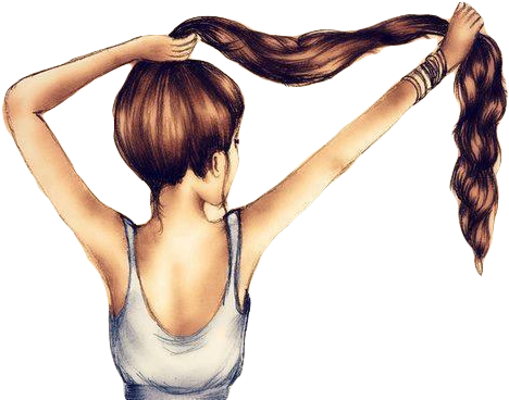 Hair, Girl, And Drawing Image - Güzel Kız Resimler Çizim (500x383), Png Download