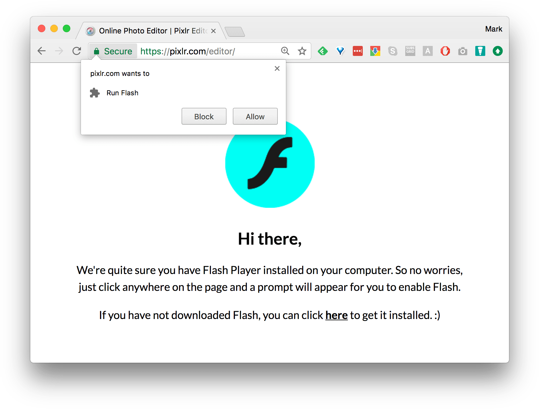 Allow Flash For Pixlr Editor Website In Chrome - Pixlr (1756x1332), Png Download
