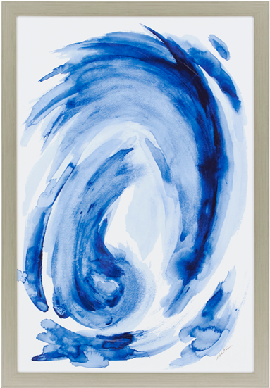Blue Swirl I - Painting (550x550), Png Download