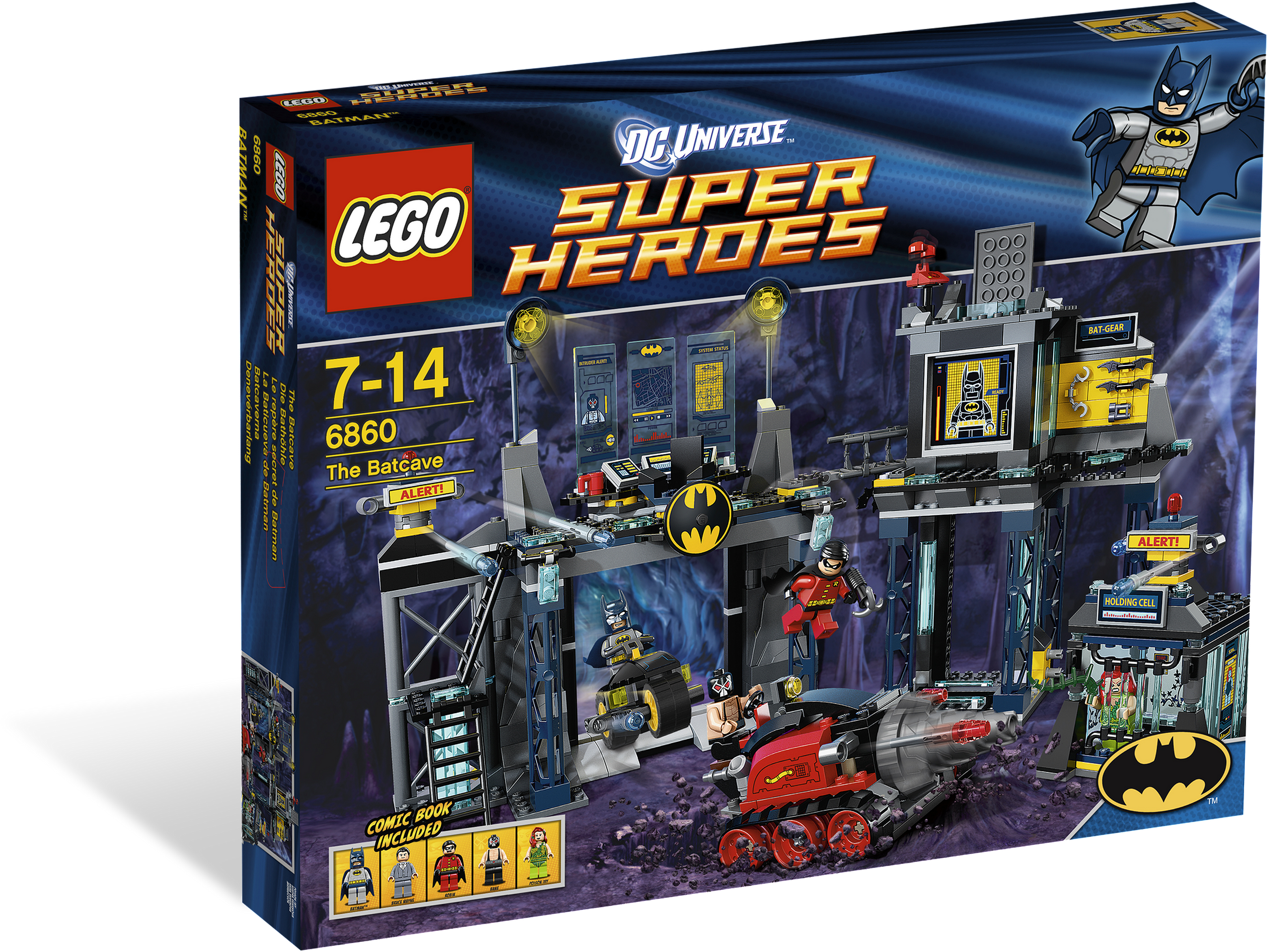 6860 Alt1 - Lego Dc Universe Super Heroes The Batcave Set #6860 (4000x3000), Png Download