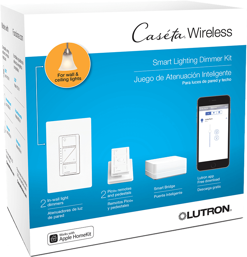 Lutron Systems Allow You To Control Your Lights And - Lutron P-bdg-pkg1w Caseta Wireless In-wall Dimmer Kit (1000x1000), Png Download
