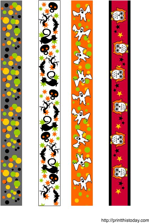 Free Printable Colorful Halloween Washi Tape - Adhesive Tape (612x792), Png Download