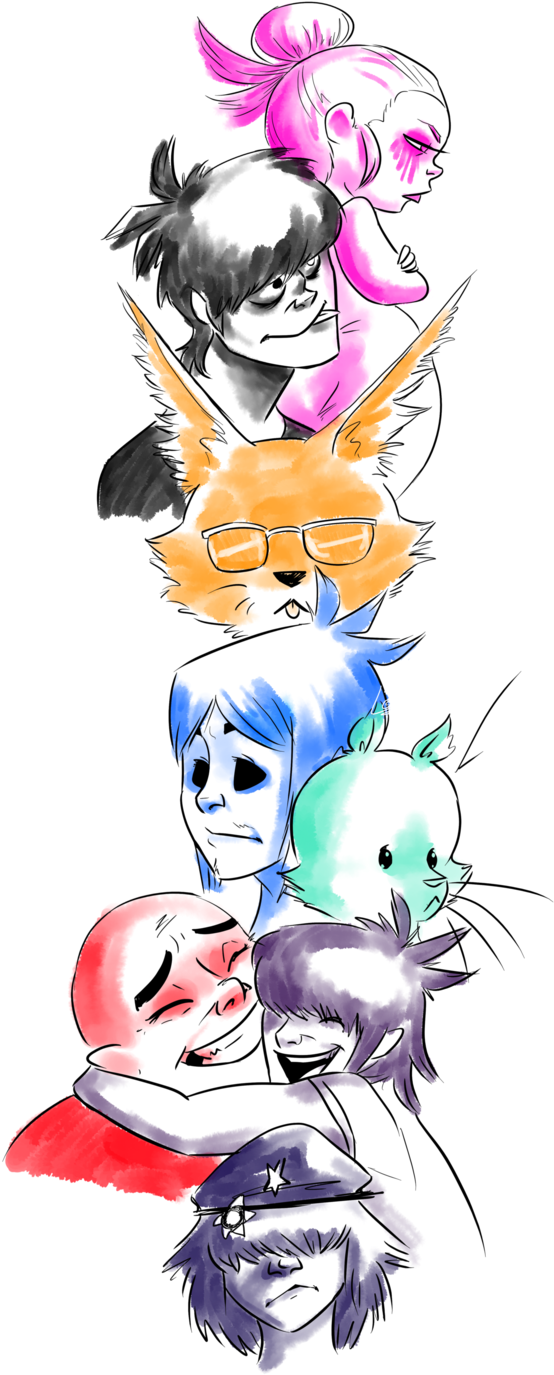 Pin By Oscar Jaubert On Arte - Gorillaz Studio Killers Crossover (561x1422), Png Download