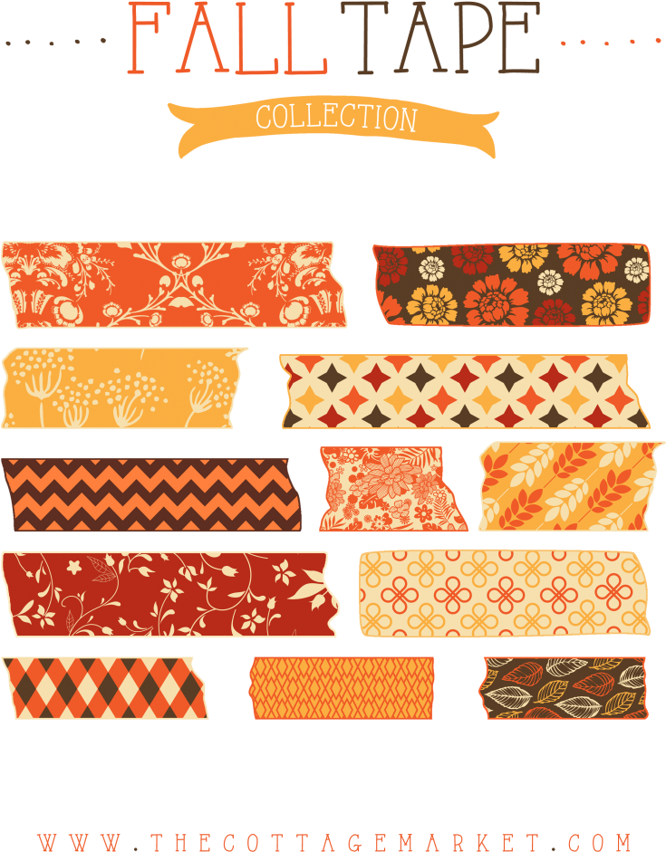 When You Click On Fall Tape It Will Take To You Photobucket - Autumn Washi Tape (819x1024), Png Download