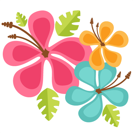 Hawaiian Flowers Scrapbook Cut File Cute Clipart Files - Miss Kate Cuttables Hawaii (432x432), Png Download