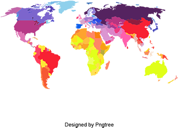 Color World Map, Vector Material, World Map, Color - Iraq Passport Visa Free (360x360), Png Download