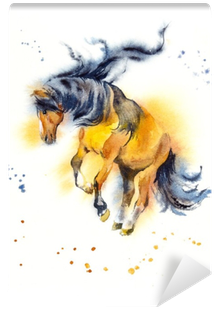 Watercolor Hand Drawn Illustration Wall Mural • Pixers® - Horse (400x400), Png Download