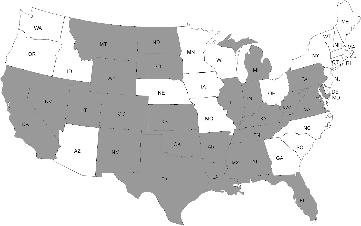 United States Oil & Gas Map - Snapshot Of Competency Education State Policy Across (1517x950), Png Download