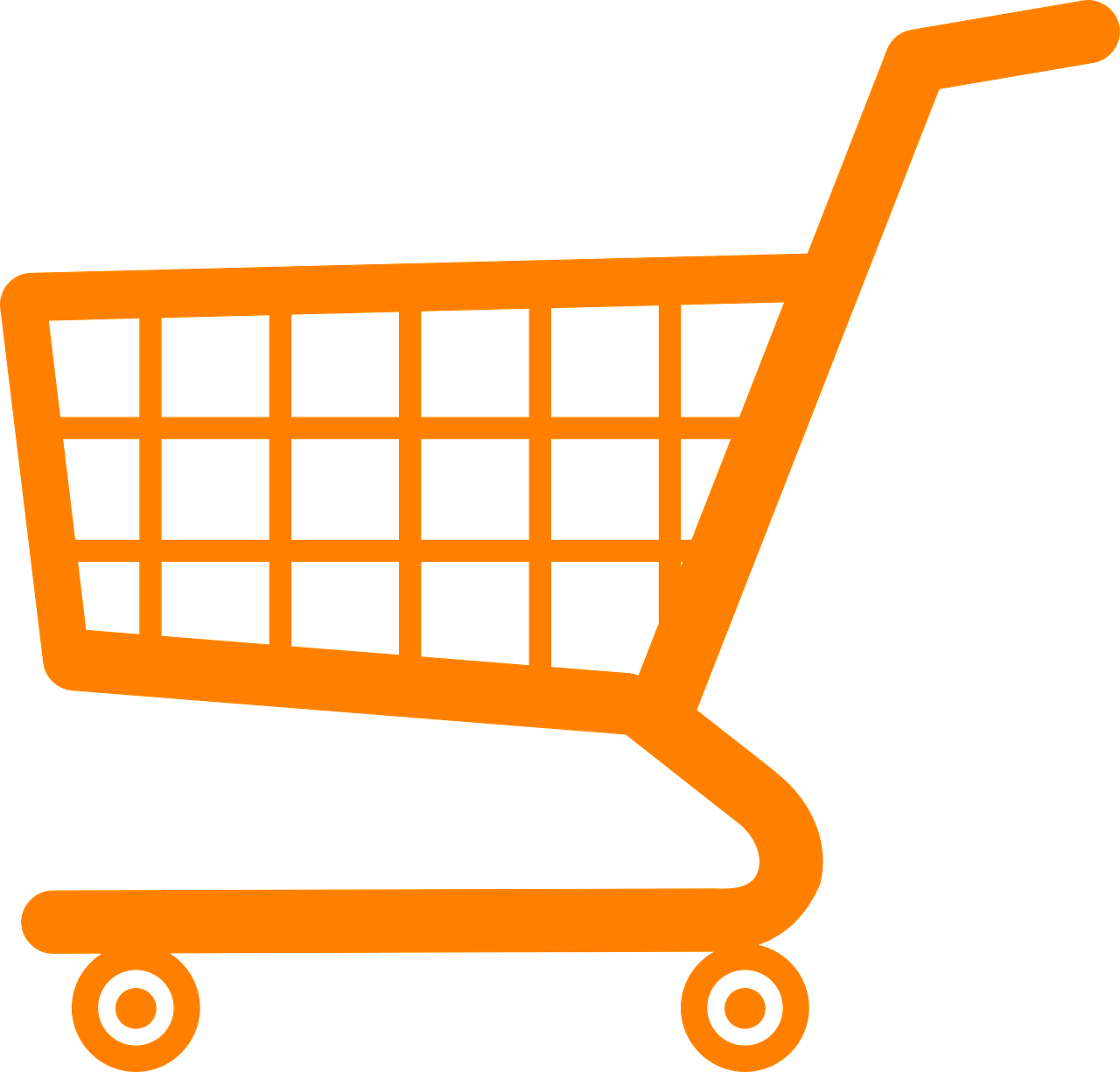 Shopping Cart Line Art (1280x1225), Png Download
