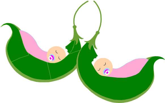 Two Peas In A Pod Clip Art At Clker - Peas In A Pod Girls (600x361), Png Download