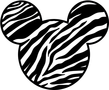 Mickey Zebra Print - Black And White Zebra Print (472x388), Png Download