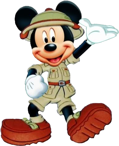 Safari Clipart Mickey Mouse And Friend - Mickey Mouse Safari (384x478), Png Download