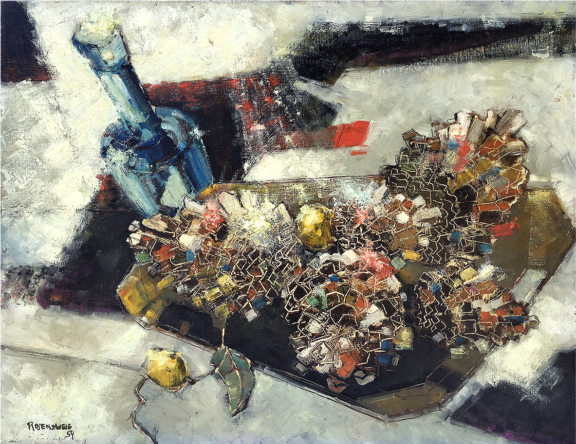 Irving Rosenzweig [1915-ca - Oil Painting (1400x1400), Png Download