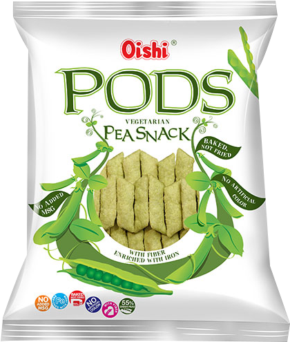 Peas - Oishi Pods Pea Snack (500x500), Png Download