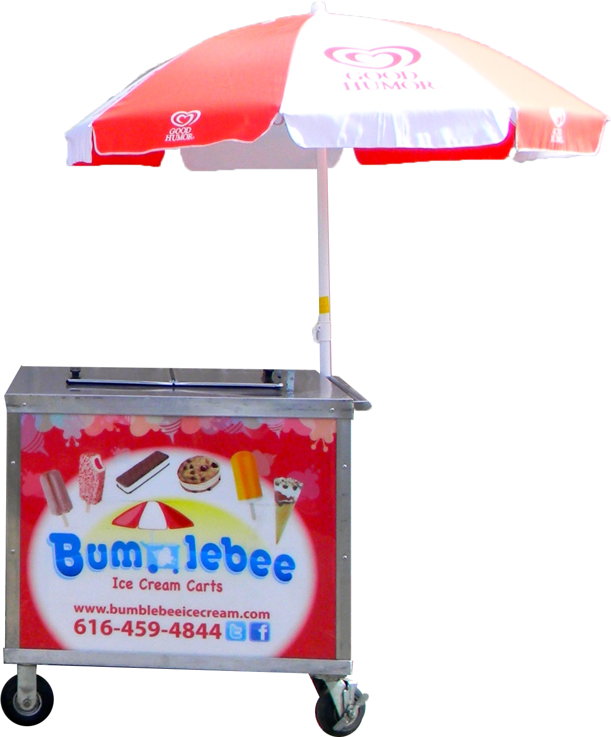 Sundae Scoop Cart - Umbrella (1639x1786), Png Download