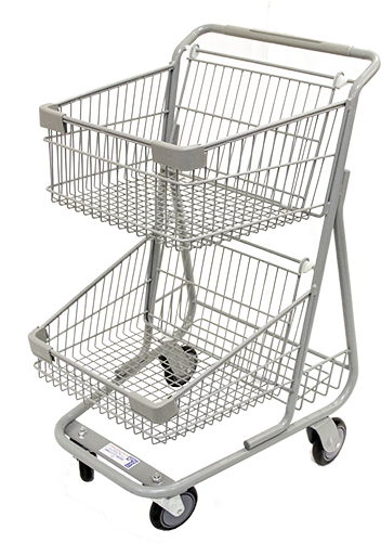 Purchase Double Steel Basket Carts Today - Steel (375x500), Png Download