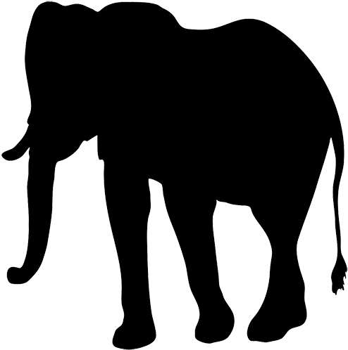 Silhouette Clip Art Of Elephant - Elephant Silhouette Png (547x531), Png Download