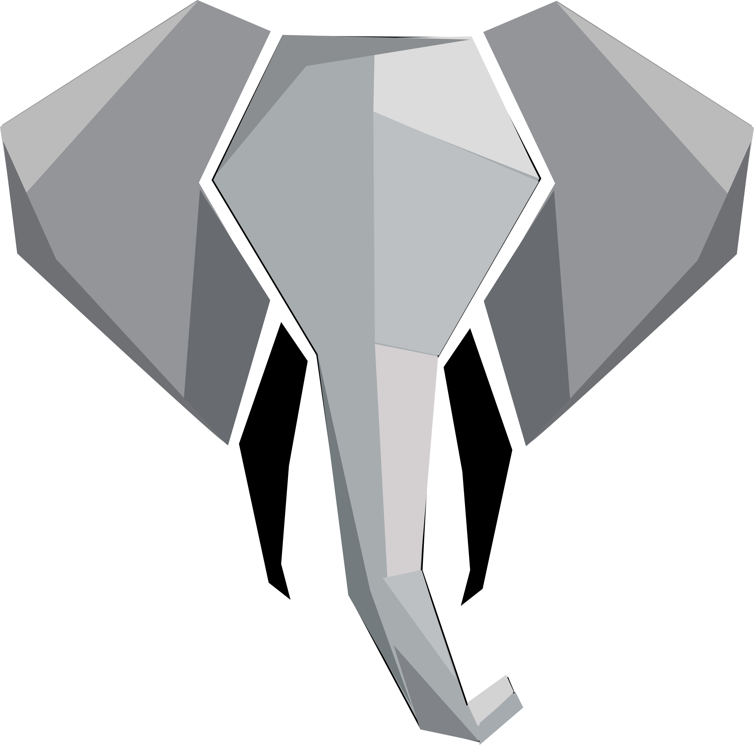 Elephant Clipart Transparent Background - Elephant Head Silhouette Png (2400x2373), Png Download