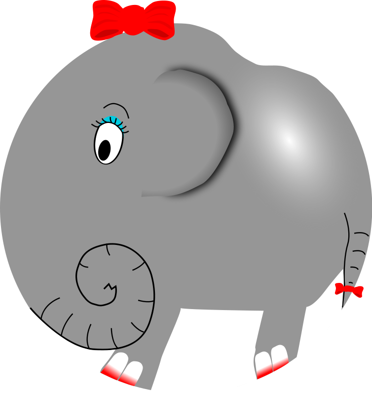 Free Elephant Clipart And Animations - Female Elephant Cartoon (754x800), Png Download