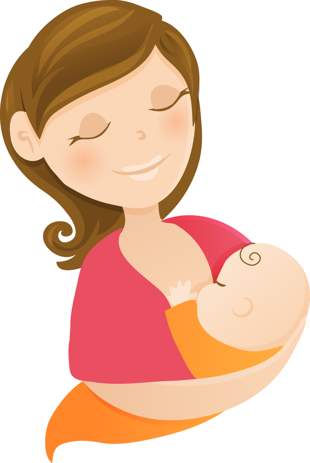 Mother Free Png Image - Breastfeeding Png (1000x1493), Png Download