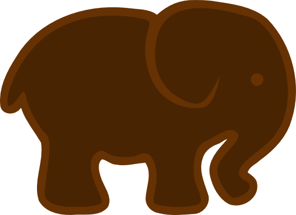Brown Cartoon Cliparts Free Download Png - Brown Elephant Clipart (600x436), Png Download