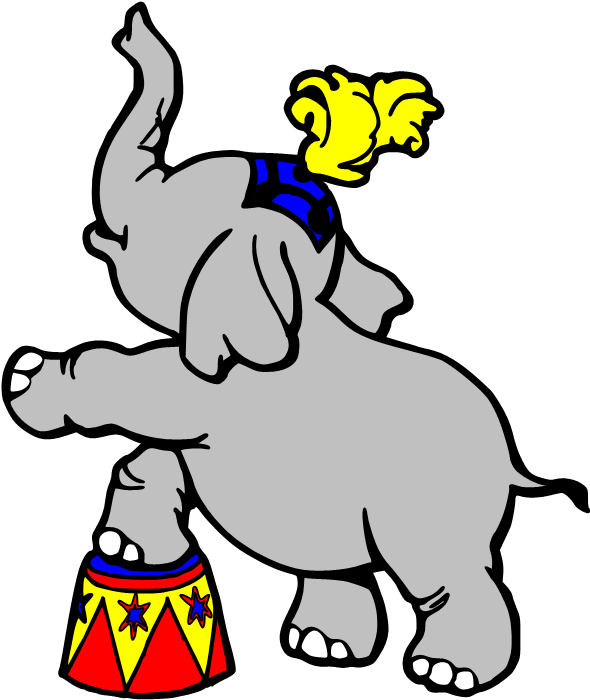 Cartoon Circus Elephant Clipart - Circus Elephants Clipart (611x722), Png Download