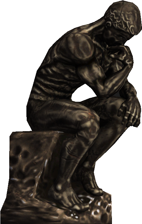 Image The Thinker Bioshock - Thinking Man Statue Png (499x810), Png Download