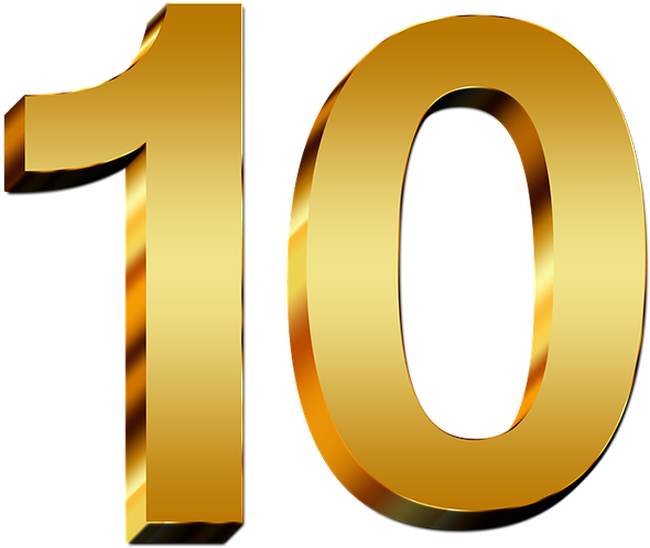 College Of Health - Gold Number 10 Png (640x640), Png Download