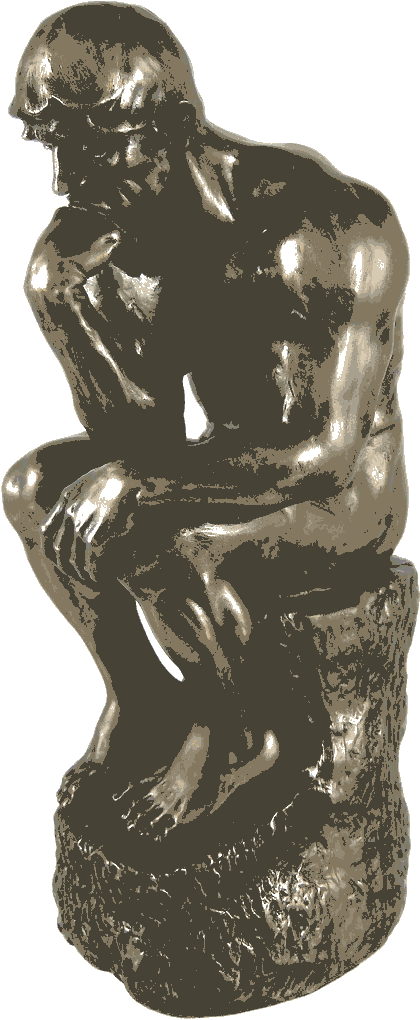 Thinker - - Thinker Statue 8688 (624x1100), Png Download