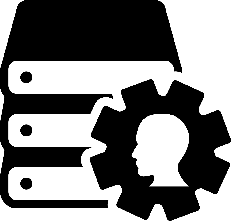 Books Stack With Cogwheel And Male Side View Image - Disaster Recovery Icon Png (981x936), Png Download