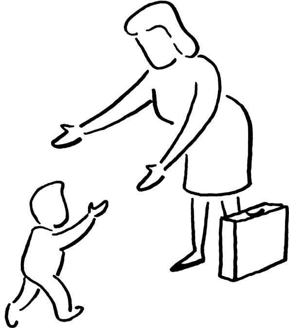 Mother And Toddler - Baby Walking Drawing Easy (600x675), Png Download
