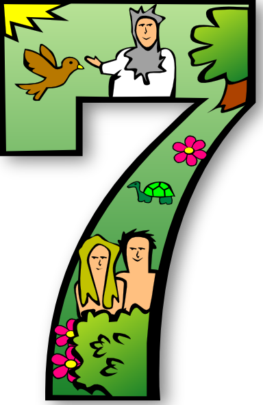 Creation Days Numbers 7 Clip Art - Creation Story Day 7 (384x591), Png Download