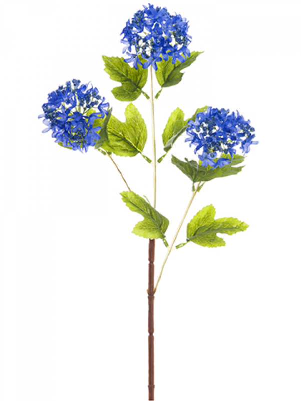 5" Snowball Spray Blue Helio - 24.5" Silk Snowball Flower Spray -blue/helio (pack (800x800), Png Download