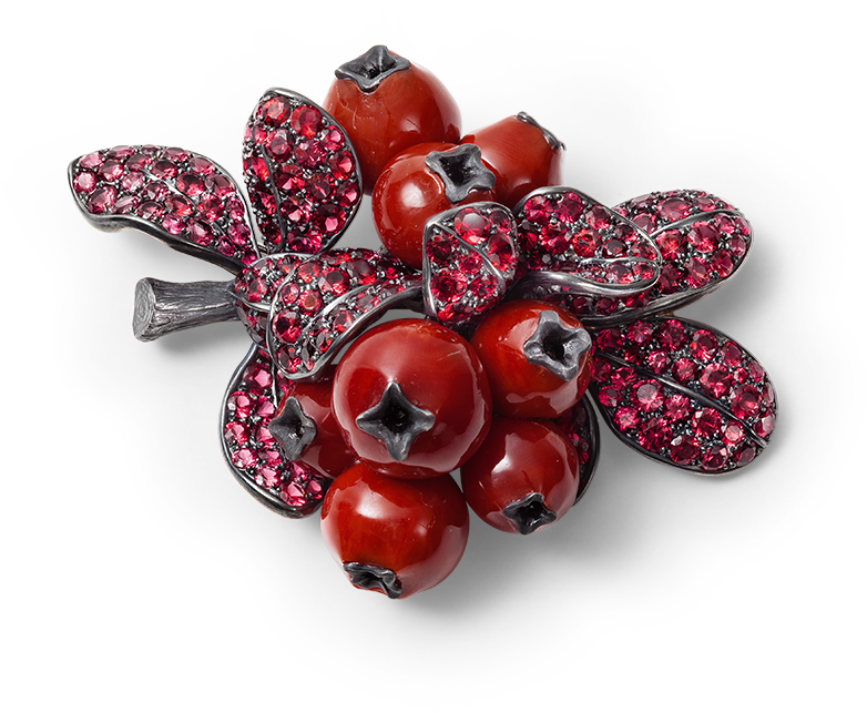 Hemmerle Brooch In The Shape Of A Cranberry - Silver (800x800), Png Download