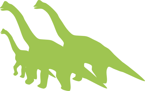 Brontosaurus Family Of 3 Clip Art - Dinosaur Clip Art (600x378), Png Download