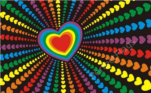 Gay Pride Rainbow Love Flag - Love Heart Pride Flag (500x500), Png Download