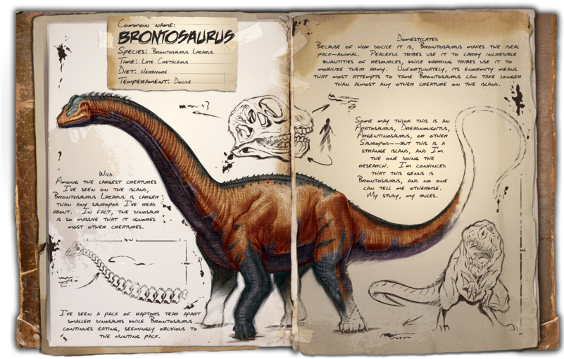 Ark Survival Evolved - Brontosaurus Dossier (800x518), Png Download