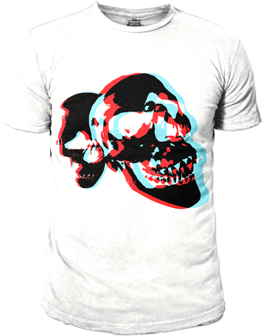 3d Skull White T Shirts - Active Shirt (500x500), Png Download