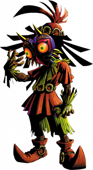 Skull Kid Artwork Majoras Mask - Skull Kid Majora's Mask (321x588), Png Download