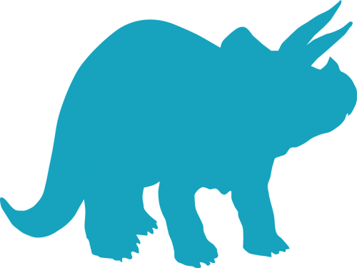 Dinosaur Clipart Color Silhouette (500x376), Png Download