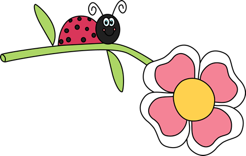 Free Ladybug Clipart - Ladybug On Flower Clipart (500x317), Png Download