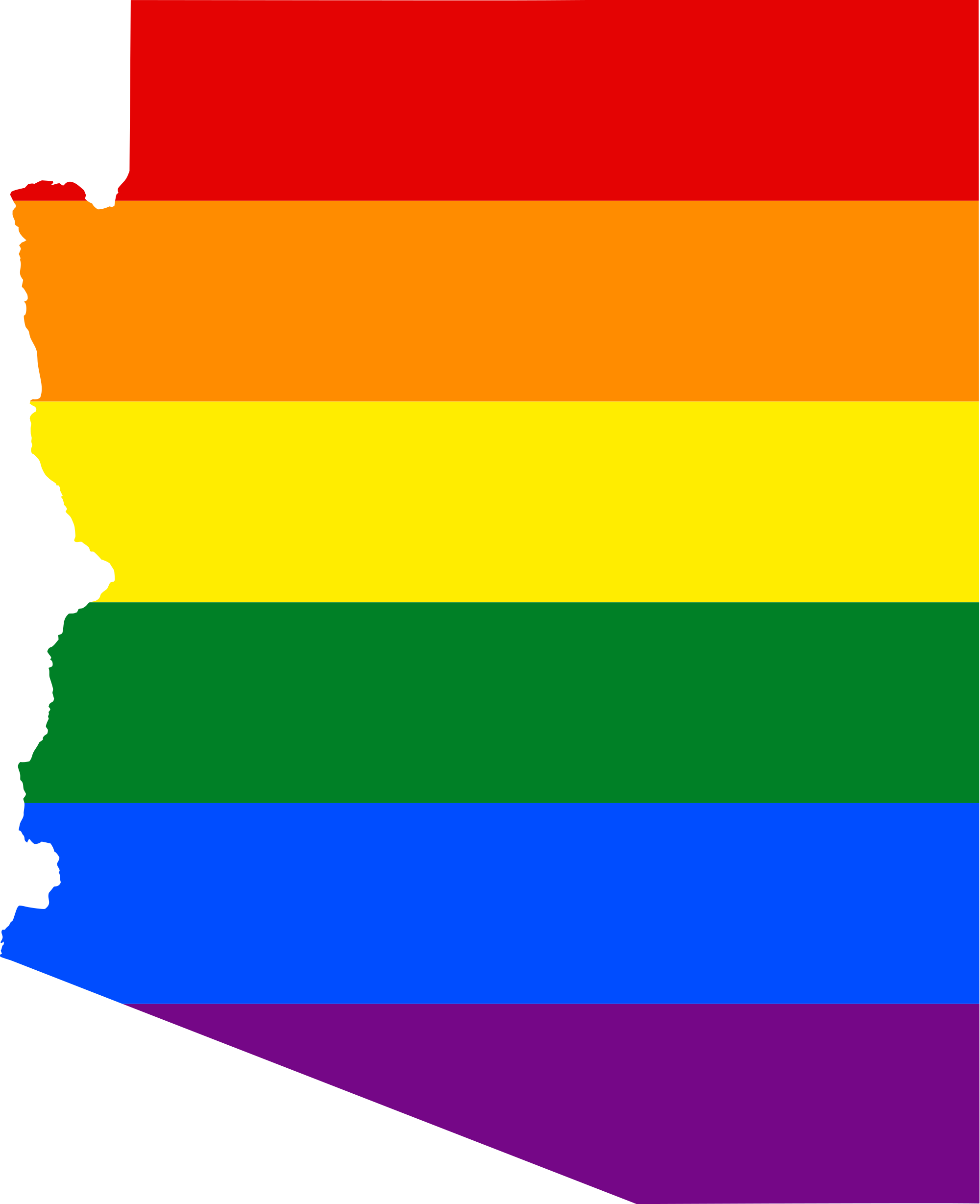 Lgbt Flag Map Of Arizona - Gay Pride Flag Arizona (2000x2457), Png Download