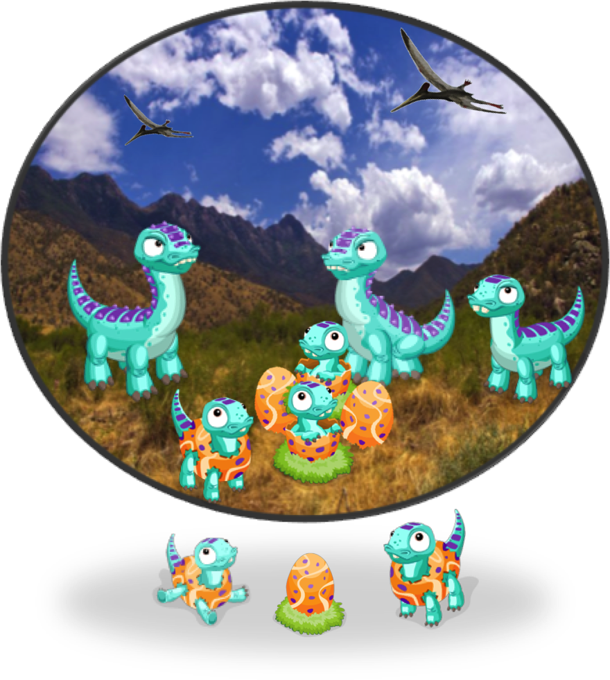 Brontosaurusdiorama - Cartoon (880x981), Png Download