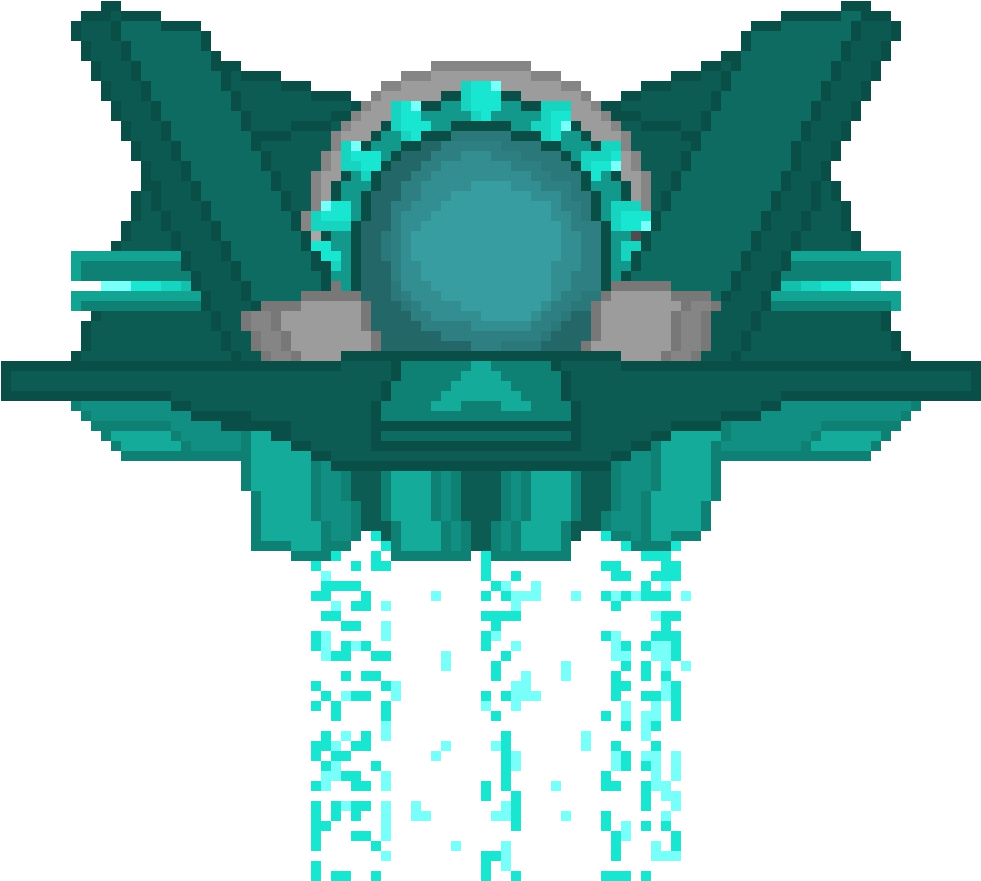 Turquoise Portal - Pixel Art (1030x990), Png Download