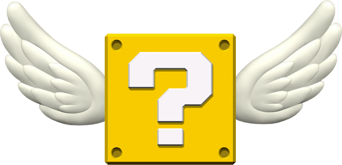 Winged Block - Super Mario Question Block (1098x530), Png Download