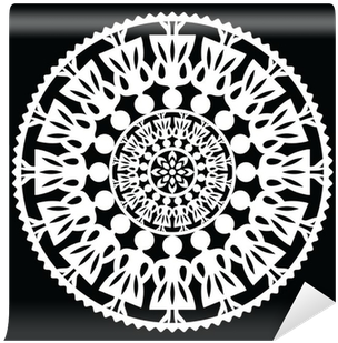 Polish Traditional Folk Pattern In Circle With Women - Vector Graphics (400x400), Png Download