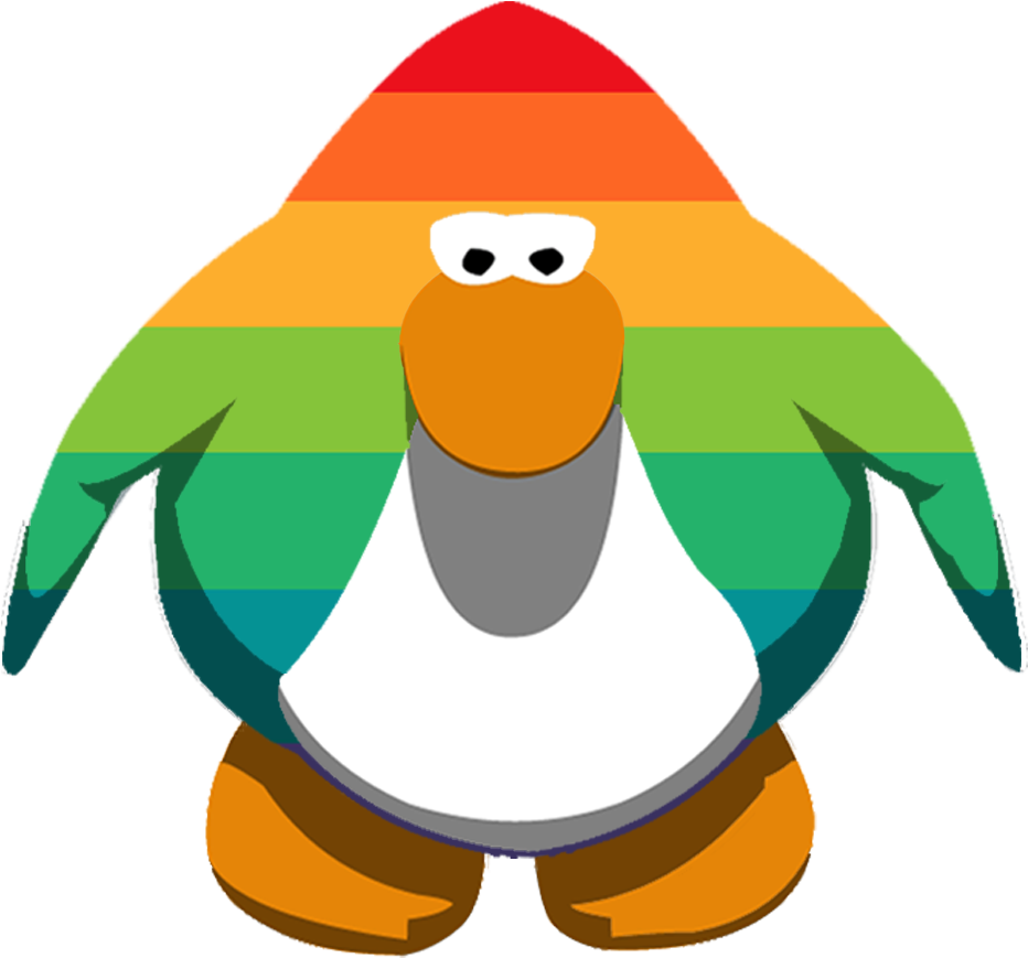 Arco Íris 2 - Club Penguin Rainbow Penguin (977x870), Png Download