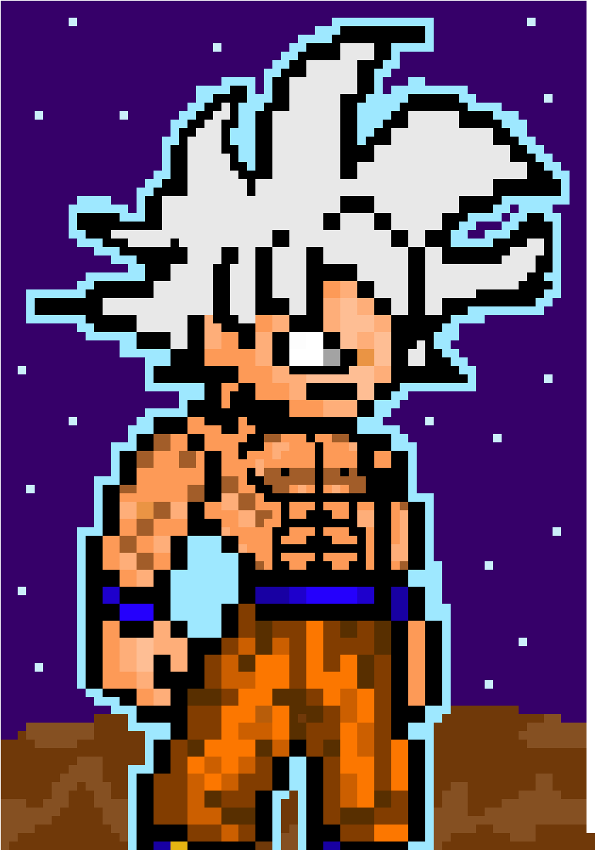 Goku Ultra Instinct - Goku Ultra Instinct Pixel Art (1200x1200), Png Download