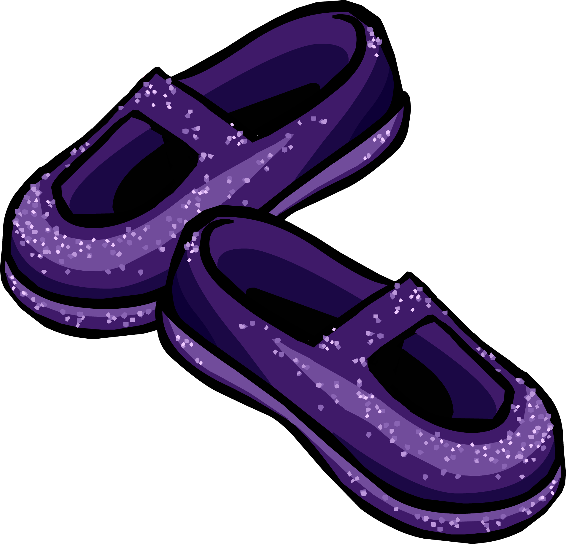 Stardust Slippers - Png - Club Penguin Purple Shoes (1908x1833), Png Download